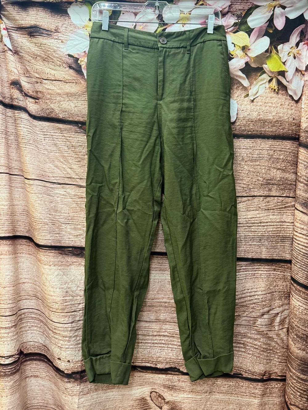 Olive Green Casual Trousers